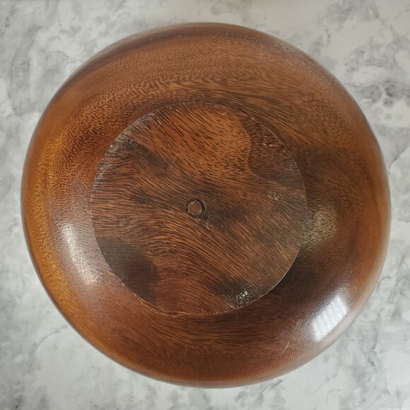 Turned 11" x 4 3/4" Wooden Serving Bowl - Rustic Home Decor - Picture 5 of 9